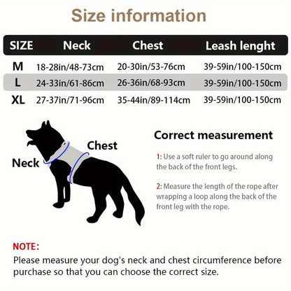 2Pcs Dog Harness and Leash Set, Outdoor Tactical Dog Harness Vest and Retractable Dog Leash, Nylon Tactical Training Dog Harness for Medium and Large Dogs