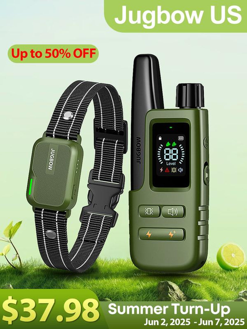 Transform Your Dog's Behavior with the JUGBOW 3300FT Waterproof Training Collar - Rechargeable E-Collar Featuring 4 Customizable Training Modes