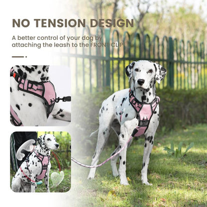 No-Pull Dog Vest with Leash, Reflective Anti-Choking Pet Vest, Adjustable Oxford Dog Vest with Easy-Control Handle for Small and Large Dogs