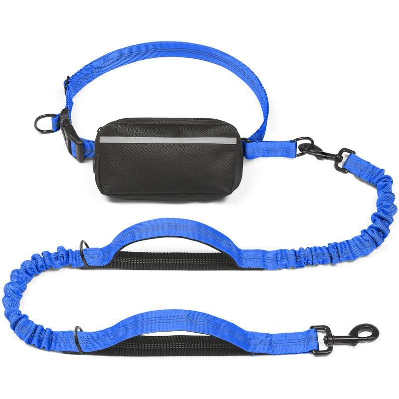 Ultimate Hands-Free Dog Leash with Zipper Pouch - Enjoy Comfortable Walks, Jogging, and Running with Dual Padded Handles and Durable Bungee