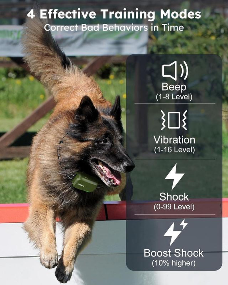 Transform Your Dog's Behavior with the JUGBOW 3300FT Waterproof Training Collar - Rechargeable E-Collar Featuring 4 Customizable Training Modes