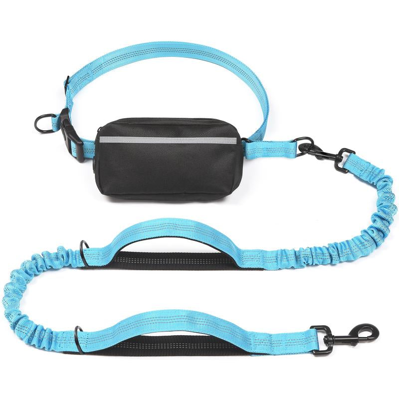Ultimate Hands-Free Dog Leash with Zipper Pouch - Enjoy Comfortable Walks, Jogging, and Running with Dual Padded Handles and Durable Bungee