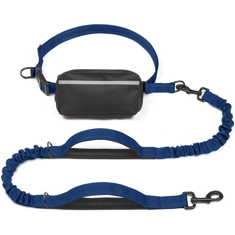 Ultimate Hands-Free Dog Leash with Zipper Pouch - Enjoy Comfortable Walks, Jogging, and Running with Dual Padded Handles and Durable Bungee