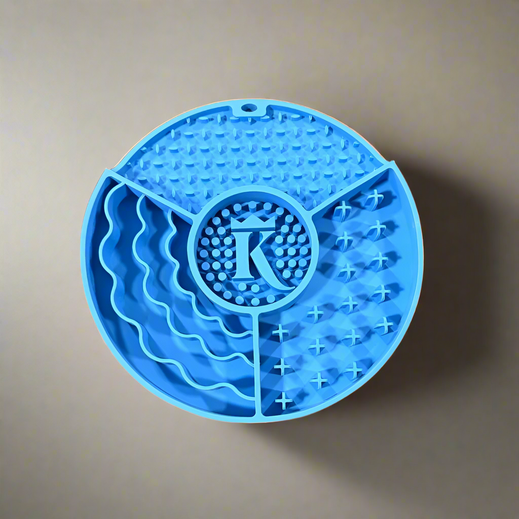 Silicone Slow Feeder Lick Mat Enrichment Bowl, Blue Limited Edition