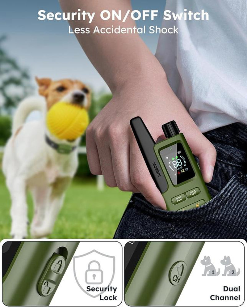 Transform Your Dog's Behavior with the JUGBOW 3300FT Waterproof Training Collar - Rechargeable E-Collar Featuring 4 Customizable Training Modes