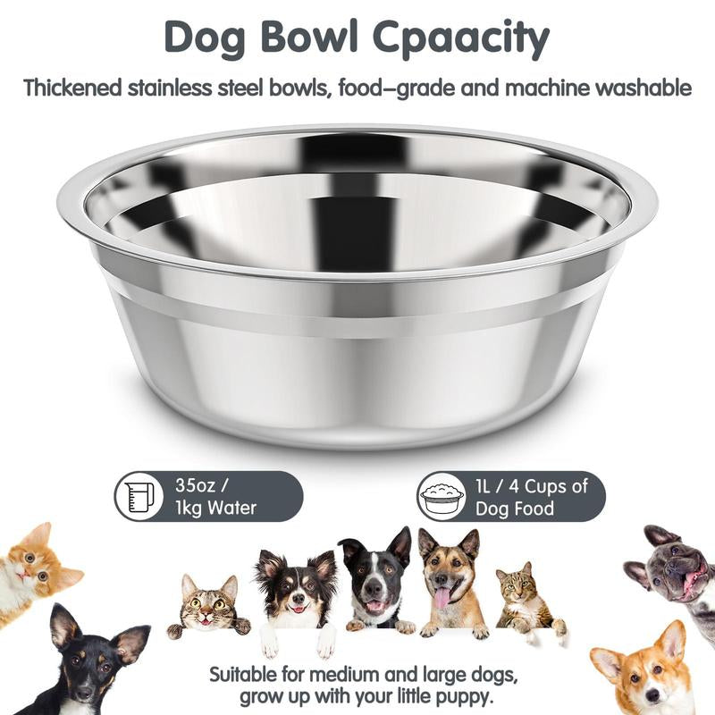 Elevated Dog Bowls Foldable, Raised Feeder Bowls Stand Set with 2 Stainless Steel Bowls,Portable Adjusts to 5 Heights, Dog Food Water Bowls for Large Medium Small Dogs and Cats,Black/White/Pink/Grey