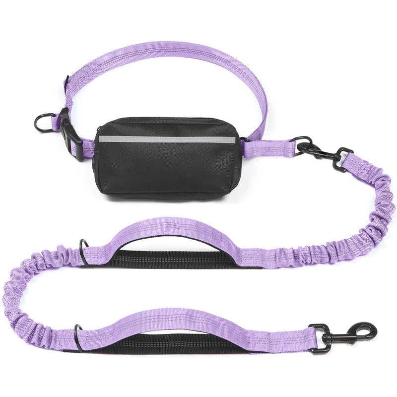Ultimate Hands-Free Dog Leash with Zipper Pouch - Enjoy Comfortable Walks, Jogging, and Running with Dual Padded Handles and Durable Bungee